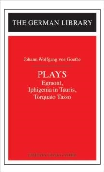 PLAYS | 9780826407177 | JOHANN WOLFGANG VON GOETHE