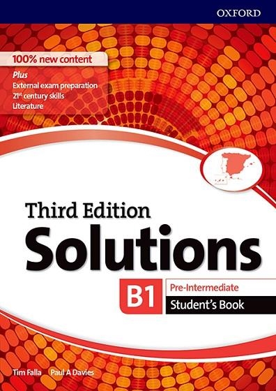 SOLUTIONS 3ED PRE-INT B1 SB | 9780194523646 | FALLA, TIM/DAVIES, PAUL A.