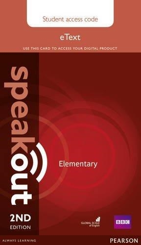 SPEAKOUT ELEMENTARY 2ND EDITION ETEXT ACCESS CARD | 9781292172705