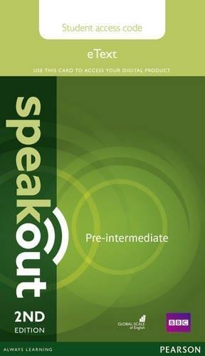 SPEAKOUT PRE-INTERMEDIATE 2ND EDITION ETEXT ACCESS CARD | 9781292172712