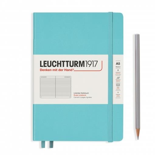 NOTEBOOK MEDIUM A5, TAPA DURA, LINEAS AQUAMARIN | 4004117588020