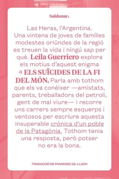 ELS SUICIDES DE LA FI DEL MON - CAT | 9788419571274 | LEILA GUERRIERO