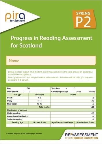 PIRA FOR SCOTLAND P2, SPRING PK10 (PROGRESS IN READING ASSESSMENT) | 9781398306516