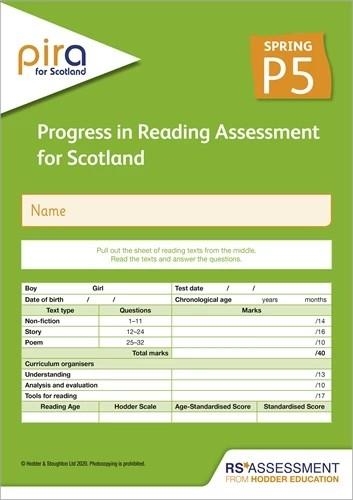 PIRA FOR SCOTLAND P5, SPRING PK10 (PROGRESS IN READING ASSESSMENT) | 9781398306615