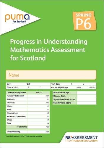 PUMA FOR SCOTLAND P6, SPRING PK10 (PROGRESS IN UNDERSTANDING MATHEMATICS ASSESSMENT) | 9781398379640