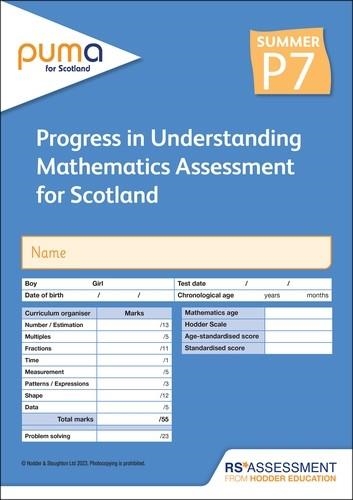 PUMA FOR SCOTLAND P7, SUMMER PK10 (PROGRESS IN UNDERSTANDING MATHEMATICS ASSESSMENT) | 9781398379718