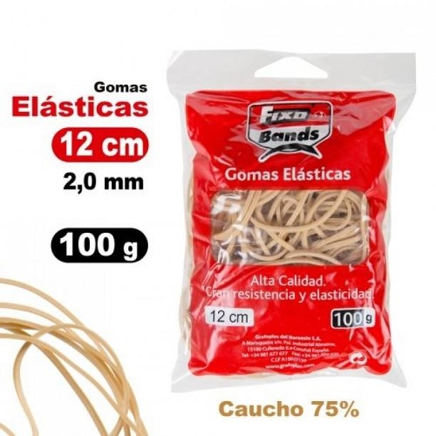 BOLSA 100G GOMAS ELASTICAS Nº12 2MMX12CM FIXO | 8413623006496