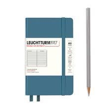 NOTEBOOK POCKET A6, TAPA DURA, LINEAS STONE BLUE | 4004117610738